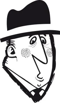 Amazed man with hat, Retro Vector Illustration Stock Illustration