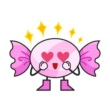 Amazed pink candy character Stock Illustration