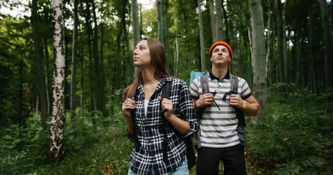 Amazed Tourists in Forest 動画素材 115295949