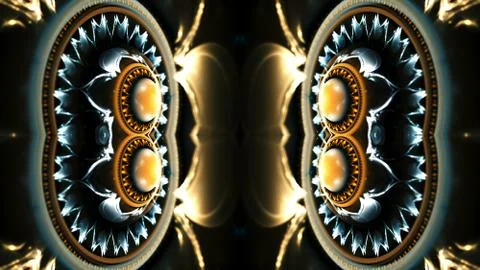 Amazing 3d computer generated artistic unique futuristic glowing fractals art Stock Illustration