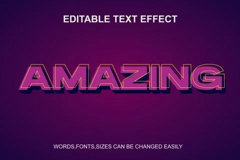 Amazing 3d editable text effect Stock Illustration