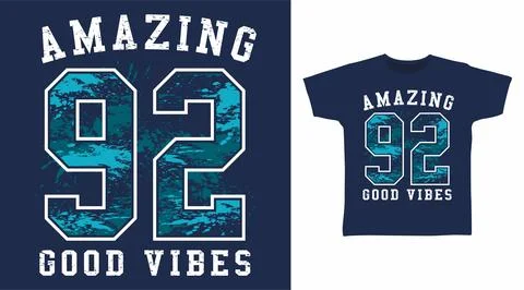 Amazing 92 typography design vector illustration ready for print on tee Stock Illustration