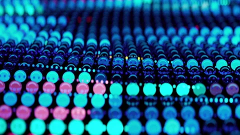 Amazing abstract background of flashing light glass colored balls or spheres Stock Footage 259749041