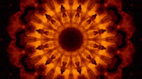 Amazing abstract cosmic kaleidoscopic pattern in black and red colors Stock Footage 48787551