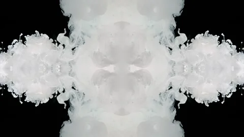 Amazing abstract ink background of white swirling clouds Stock-Footage 318068923