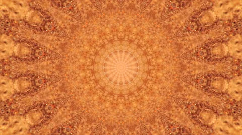Amazing abstract kaleidoscopic pattern in brown and yellow colors. Stock Footage 48787220