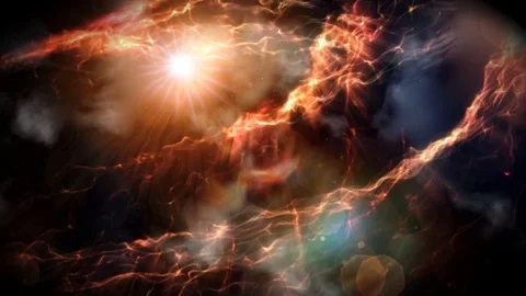 Amazing abstract Sci-fi sunrise sky with waving cloud Stock-Footage 124043133