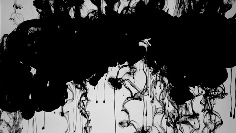 Amazing abstract space background. Black cloud of ink on a white background Stock-Footage 160905961