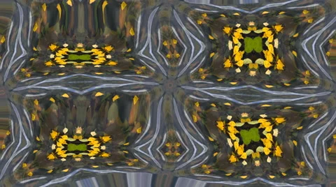 Amazing abstract waving pattern with autumn yellow leaves Stock Footage 66512640