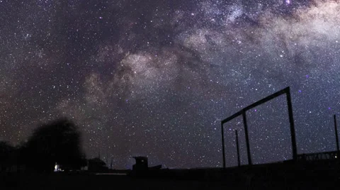 Amazing AE Star Lapse in a Ghost Town Stock Footage 37758704