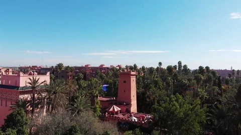 Amazing aerial footage of Marrakesh in Morocco Stock Footage