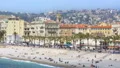 Amazing aerial view of beach and embankment in Nice, summer vacation, relaxation 4k or 4k+ Resolution