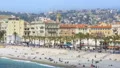 Amazing aerial view of beach and embankment in Nice, summer vacation, relaxation HD Footage