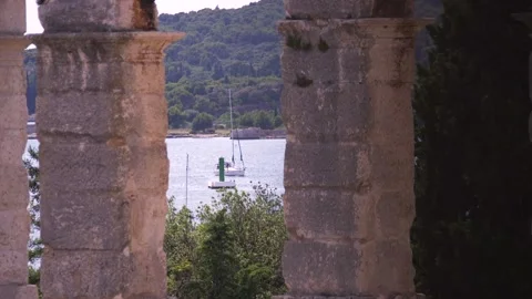 Amazing aerial view of dramatic sunset above the water Stock Footage 149009601