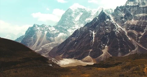 Aerial View Himalayan Mountains Nepal View Stock Footage Video