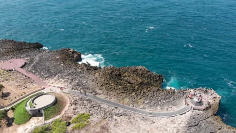 Amazing aerial view of the water blow in Bali, Indonesia Stock-Footage 134822553