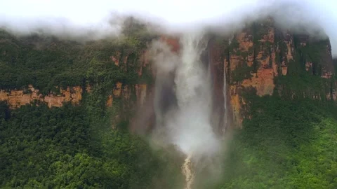 Amazing Angel Falls in Venezuela Stock Footage