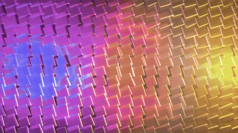 Amazing animated background of 3d multicolored glittering cubes rotating and Stock Illustration
