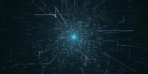 Amazing Animation 3D of Flying through Data Network Stock Footage 114714889