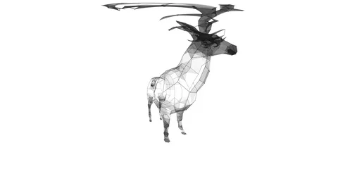 Amazing Animation 3D of Low Poly Deer Stock Footage 114495065