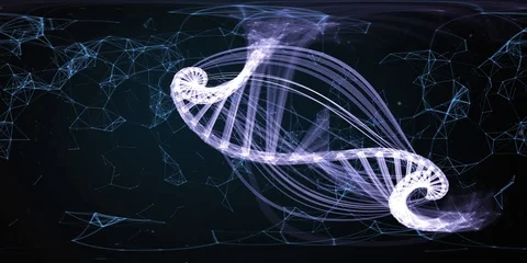 Amazing Animation VR 360 3D of Human DNA String Stock Footage 114460882