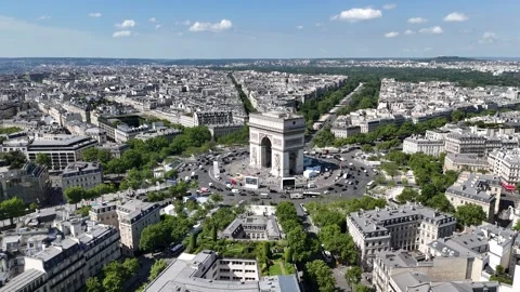 Amazing Arc de Triomphe at Paris Island of France France. Stock Footage 308489182
