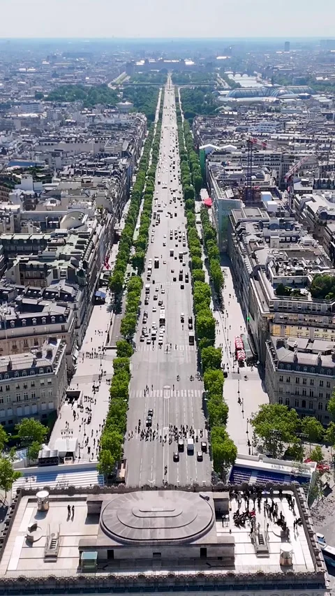 Amazing Arc de Triomphe at Paris Island of France France. Stock Footage 318330037