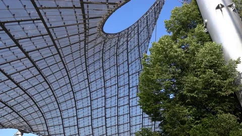Amazing architecture constructed for 1972 Olympics Stock Footage 170898866