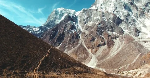 Aerial View Himalayan Mountains Nepal View Stock Footage Video
