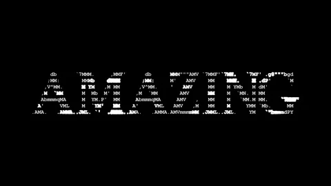 Amazing ascii word animation loop on black background. Ascii code art symbo.. Stock Footage 258068078