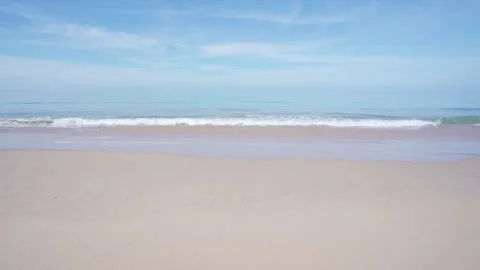 Amazing beach Beautiful sandy beach and sea with clear blue sky background Empty Stock Footage 333156040