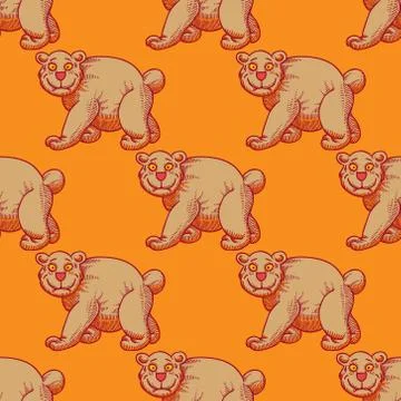 Amazing bear seamless pattern 스톡 일러스트