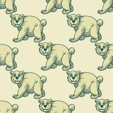 Amazing bear seamless pattern Stock Illustration