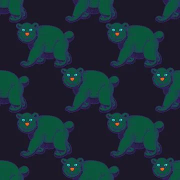 Amazing bear seamless pattern Stock Illustration