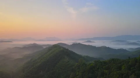 Amazing Beautiful dramatic sunrise on mountain beautiful Low angle view	 Vídeos de archivo 153382518