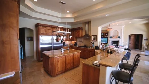 Amazing Beautiful Kitchen Area Stock Footage 101729162