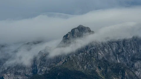 Amazing Beautiful timelapse of moving cloud over Mount Kinabalu Vidéo 121230466
