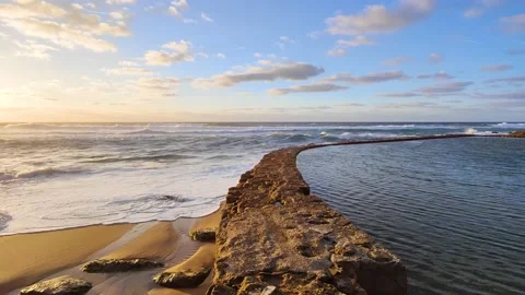 Amazing beautiful view of the sunset on the beach during summer time Stock Footage 230177333