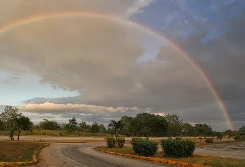 Amazing big rainbow Stock Photos