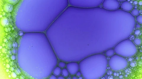 Amazing bubbly liquid pattern blue and green color Stock Footage 124438938