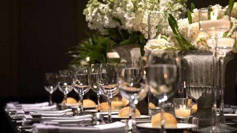 Amazing candles burning on the table Stock Footage 128947857