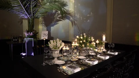 Amazing candles burning on the table Stock Footage 128948371