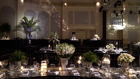 Amazing candles burning on the table Stock Footage 128948412