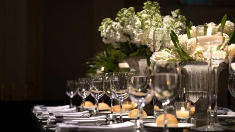 Amazing candles burning on the table Stock Footage 128948566