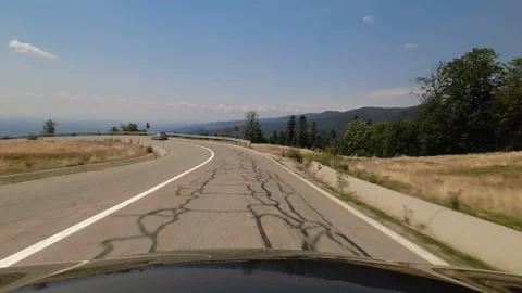 Amazing car drive down DN67C road in Romania 4K 60fps video Stock-Footage 254460497