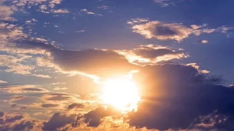 Amazing cinematic timelapse sunset in the clouds Stock Footage 50975255