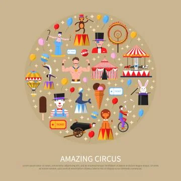 Amazing Circus Concept 库存插图