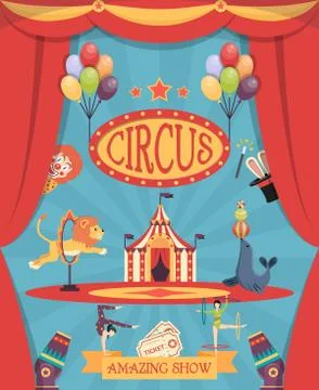 Amazing Circus Show Poster Stock Illustration