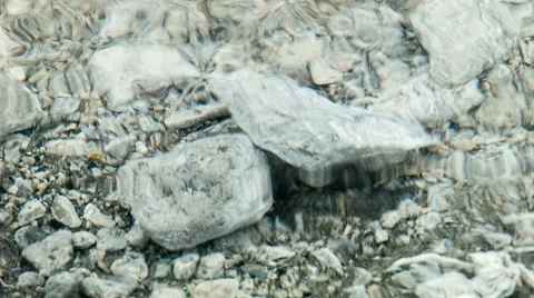 Amazing clear mountain stream, close-up Video stock 46357612