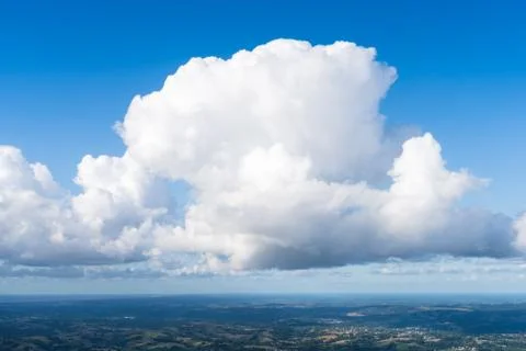An amazing cloud in the sky of the Basque Coast. Stock Photos